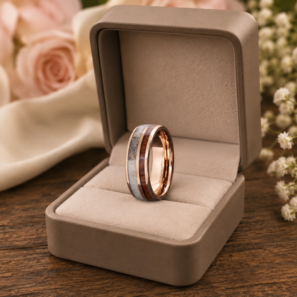 Rose Gold & Deer Antler