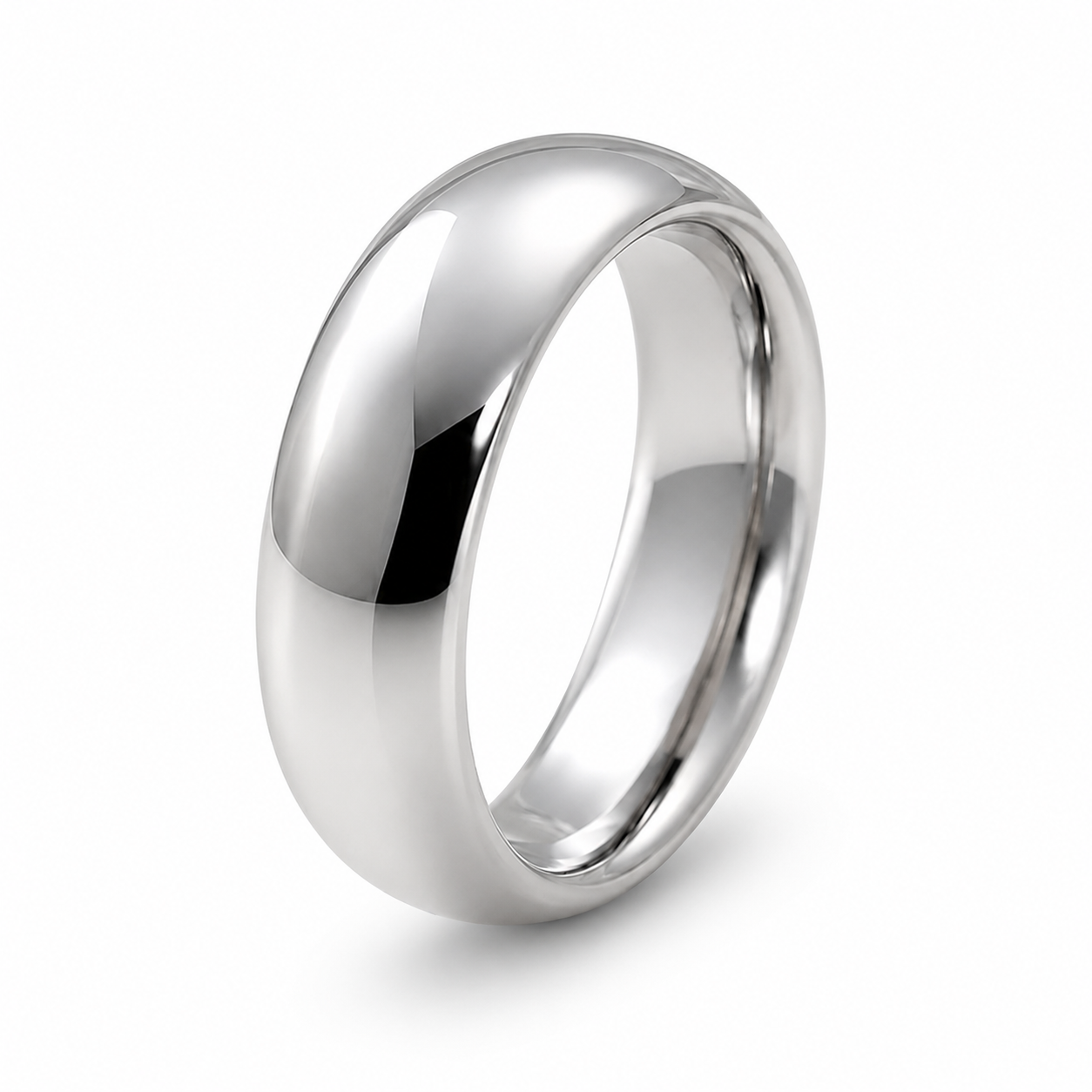Silver ring on a white background