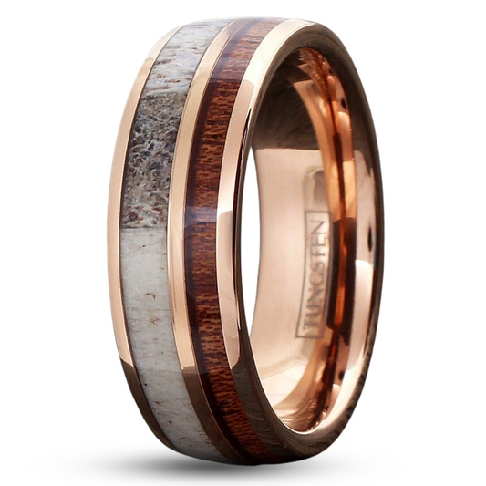 Rose Gold & Deer Antler