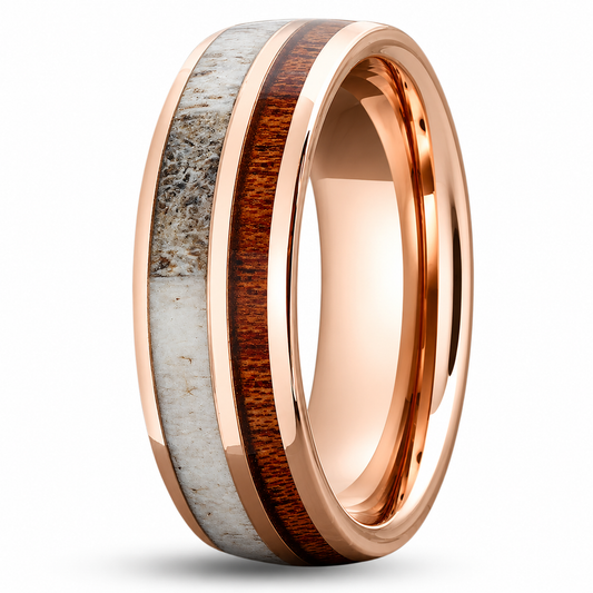 Rose Gold & Deer Antler