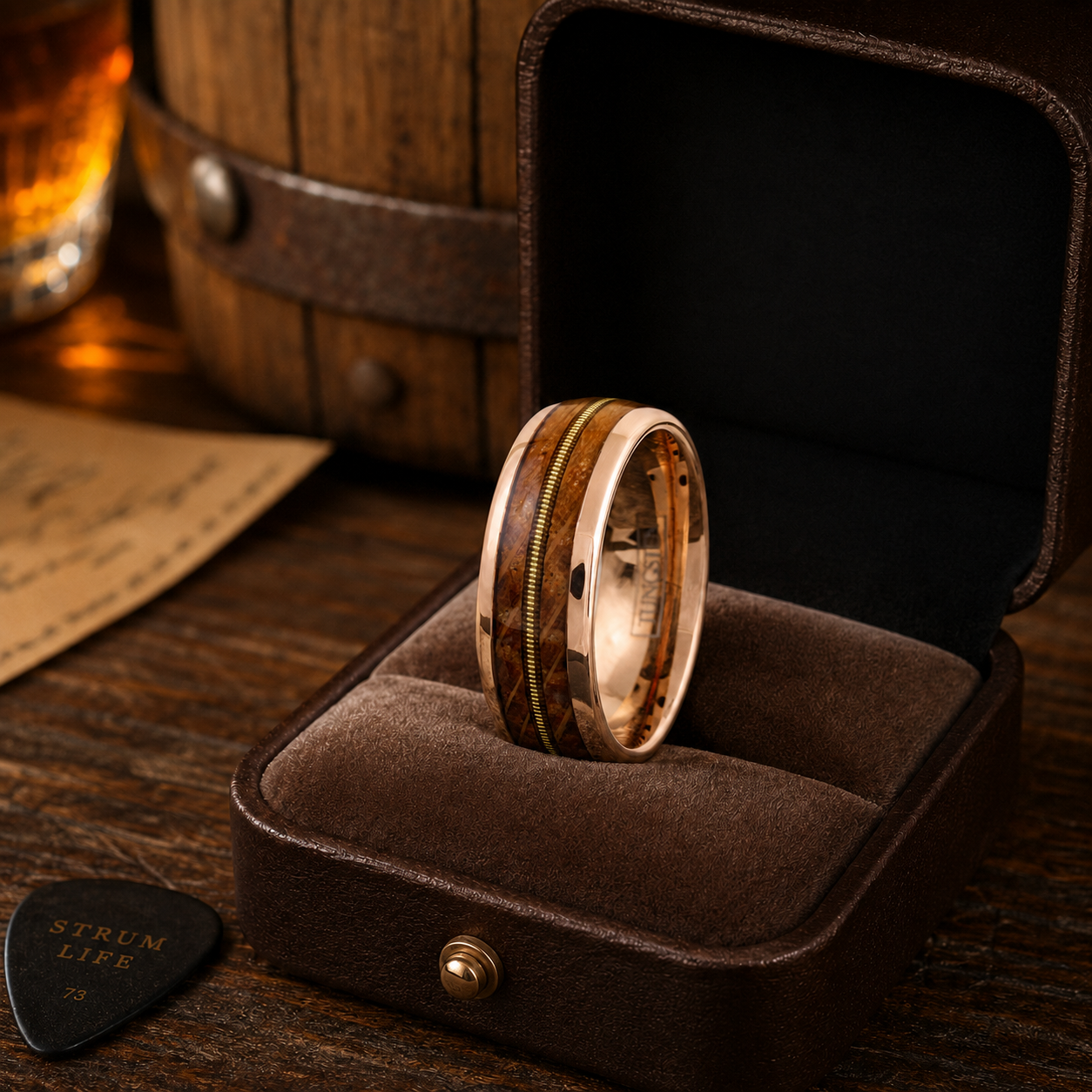 The Rose Gold Guitar String Ring