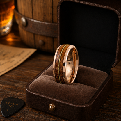 The Rose Gold Guitar String Ring
