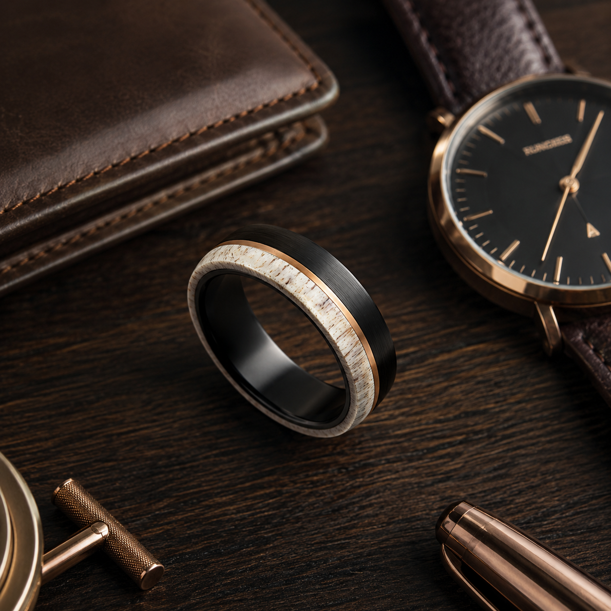 Brushed Tungsten w/ Gold Plated
